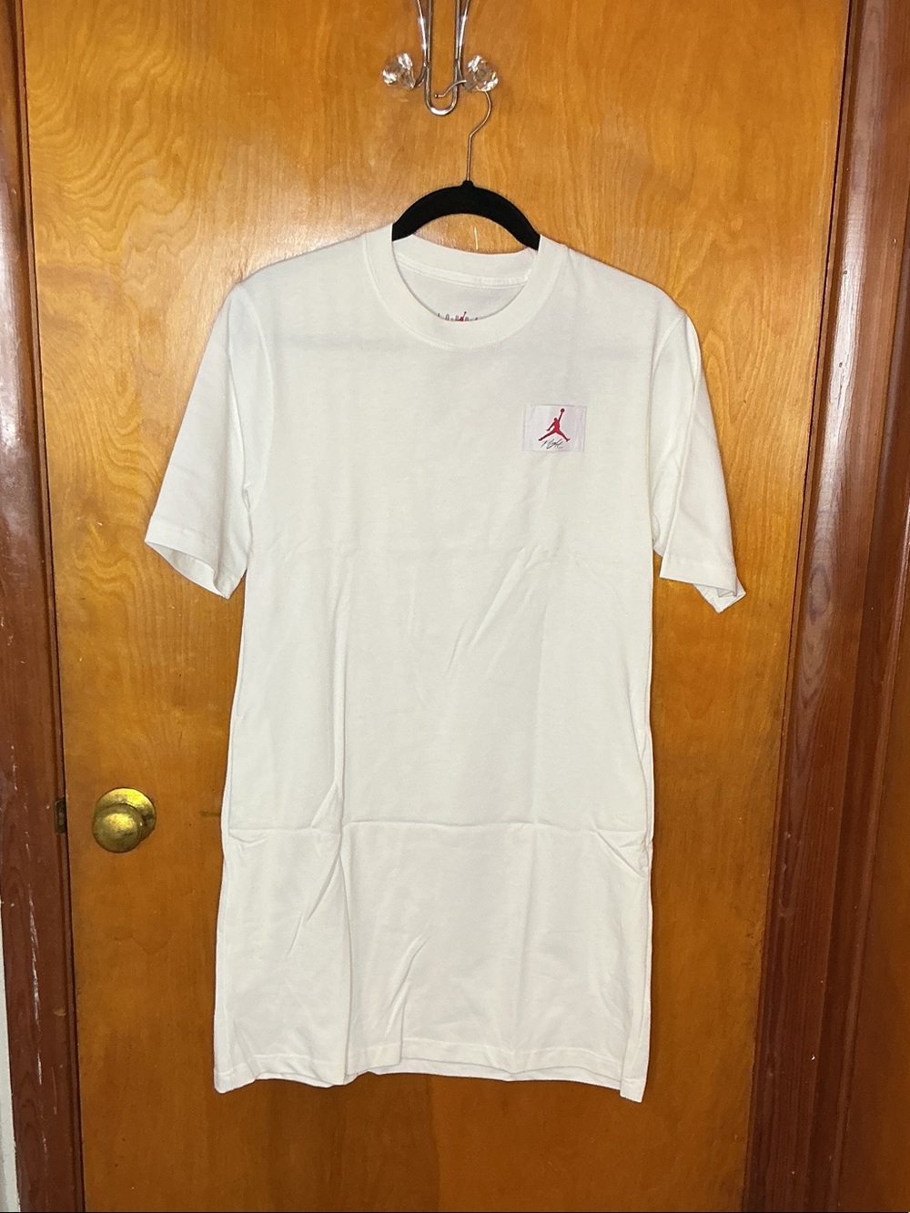Jordan White Short Sleeve Dress with Red Jumpman Patch